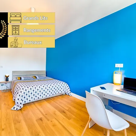 Apartment 3 Chambres, T4 100m2, Free Parking Prive, Lumineux & Spacieux